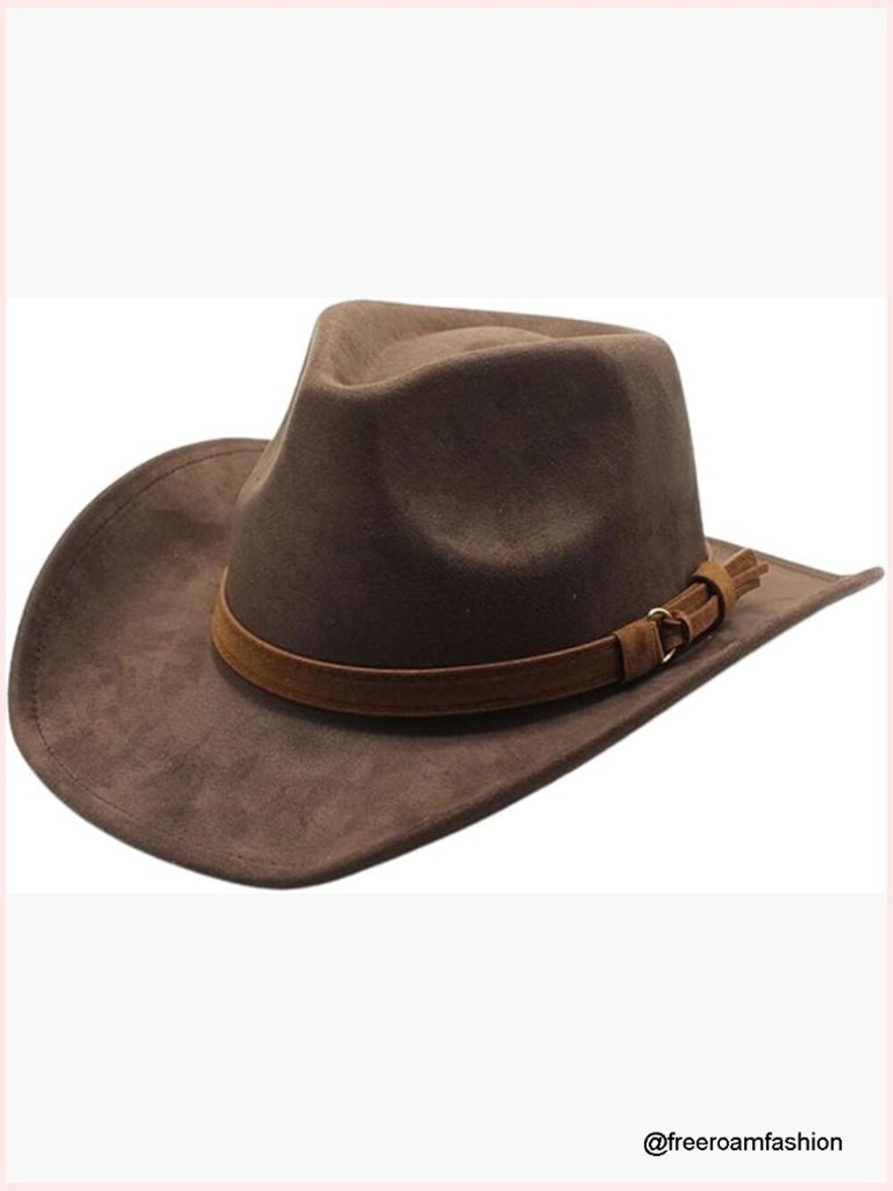Vintage Wide Brim Western Cowgirl Hat with Belt for Party